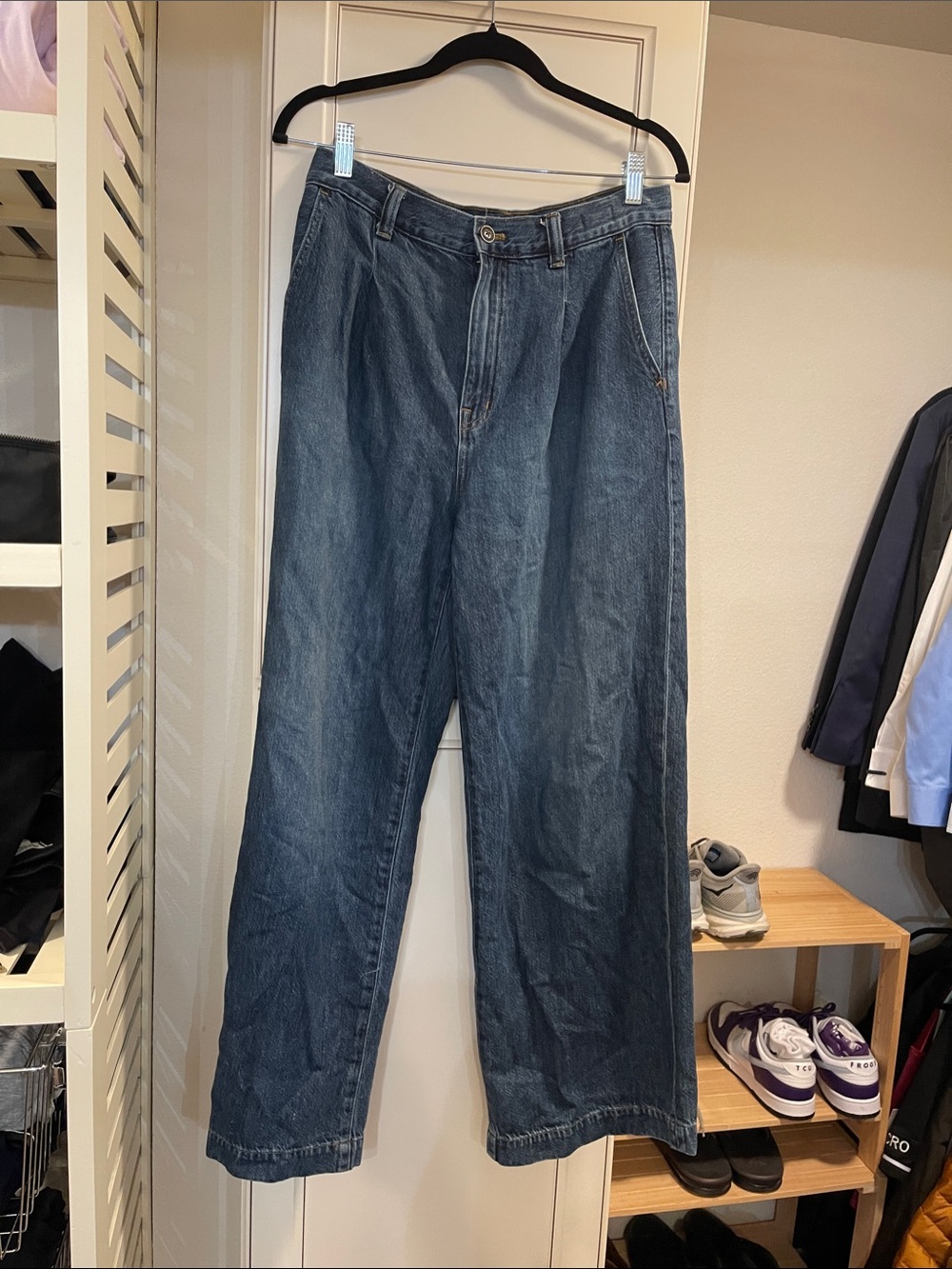Madewell High-Rise Wide-Leg Denim Pants in Blue